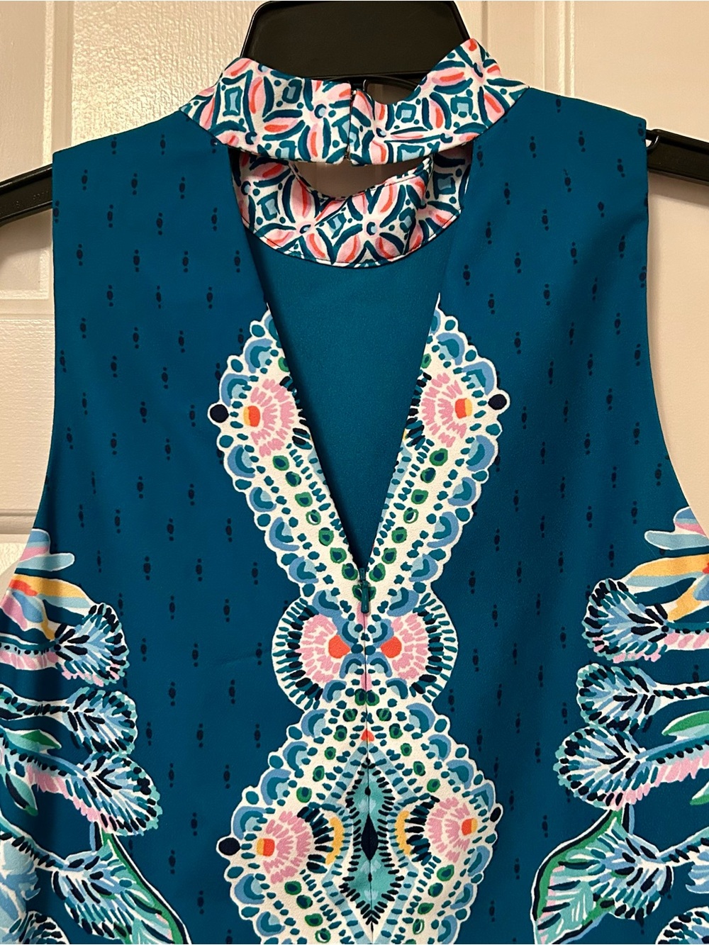 Lilly Pulitzer Brandi Shift Dress Valencia Teal Rain Florist Women's Size 8 - Picture 9 of 10